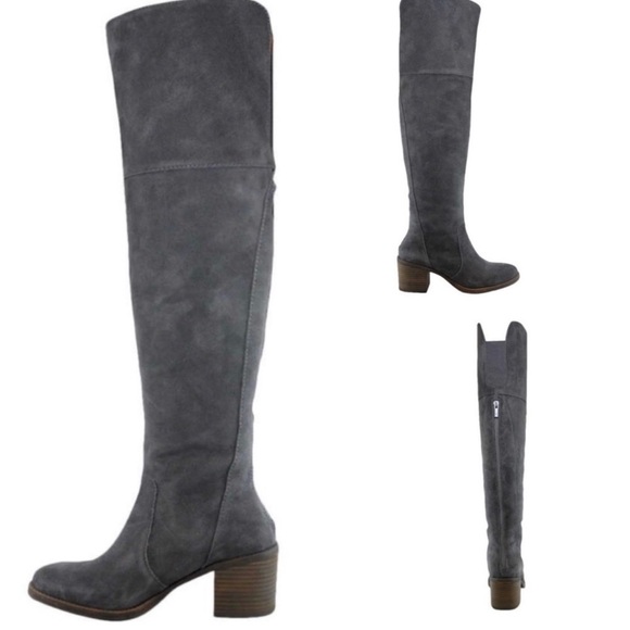 Lucky Brand Rayla Over the Knee Boots in Gray Suede - Picture 1 of 13